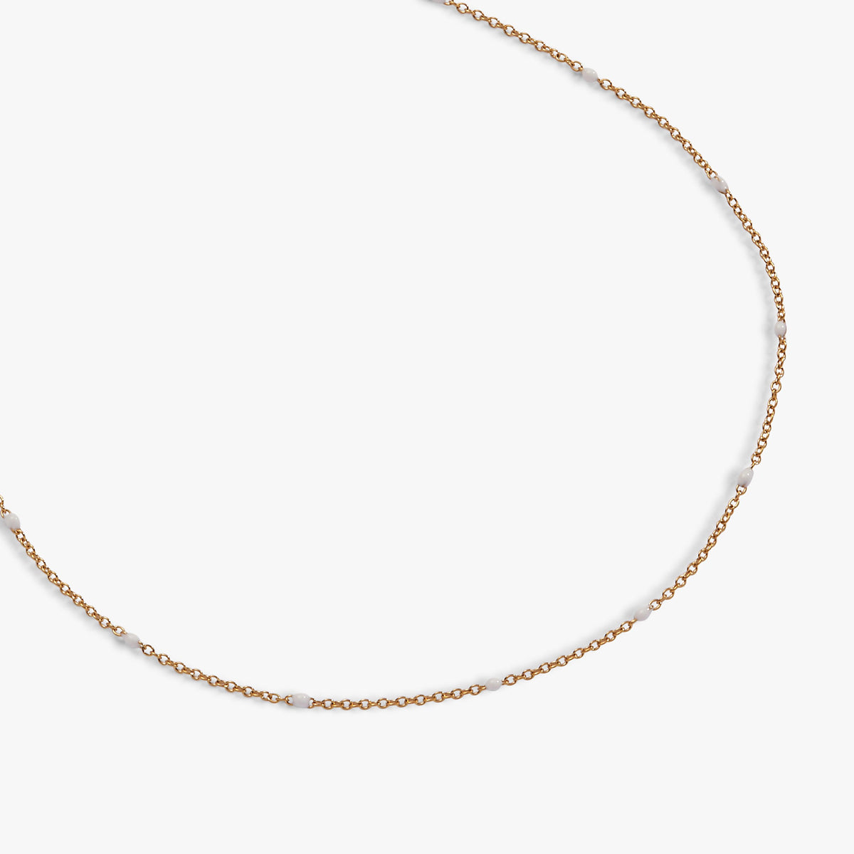 Enamel White Dot Chain Necklace - WONDERWALL