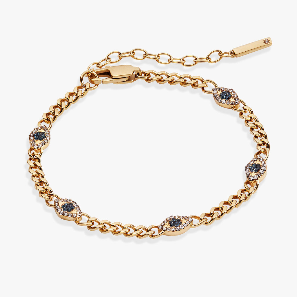 Evil Eye Curb Chain Inline Bracelet - WONDERWALL