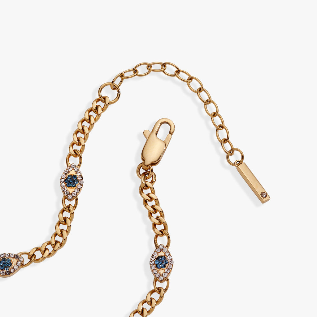 Evil Eye Curb Chain Inline Bracelet - WONDERWALL