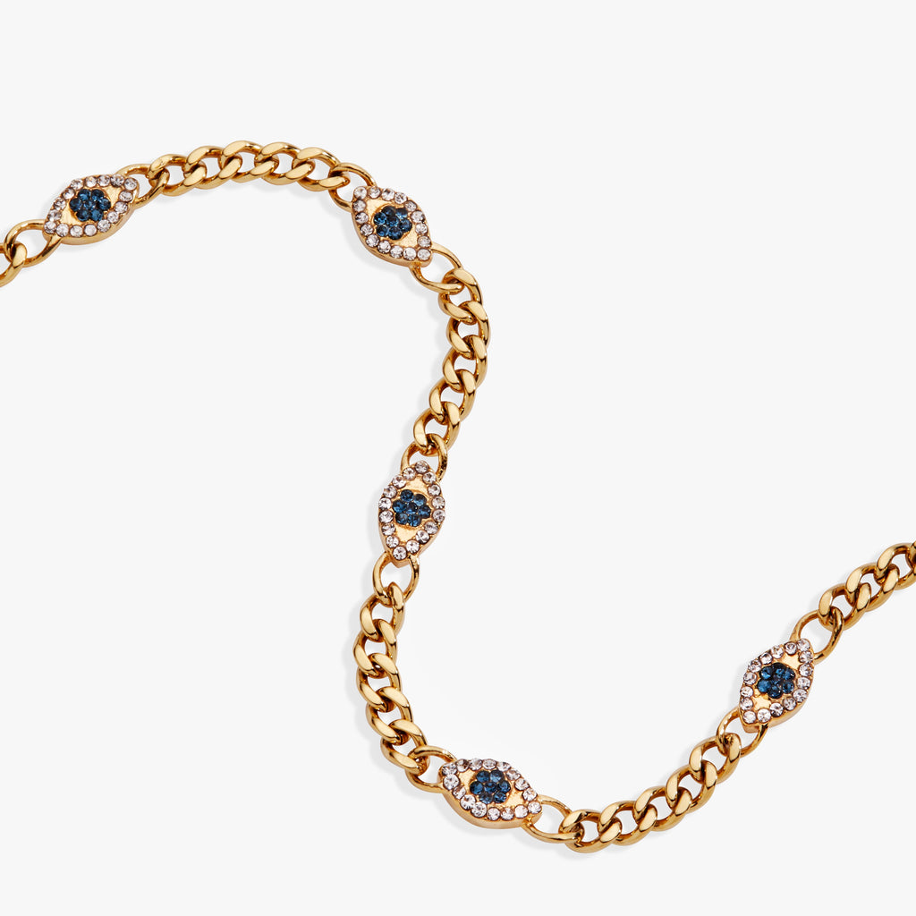 Evil Eye Curb Chain Inline Bracelet - WONDERWALL