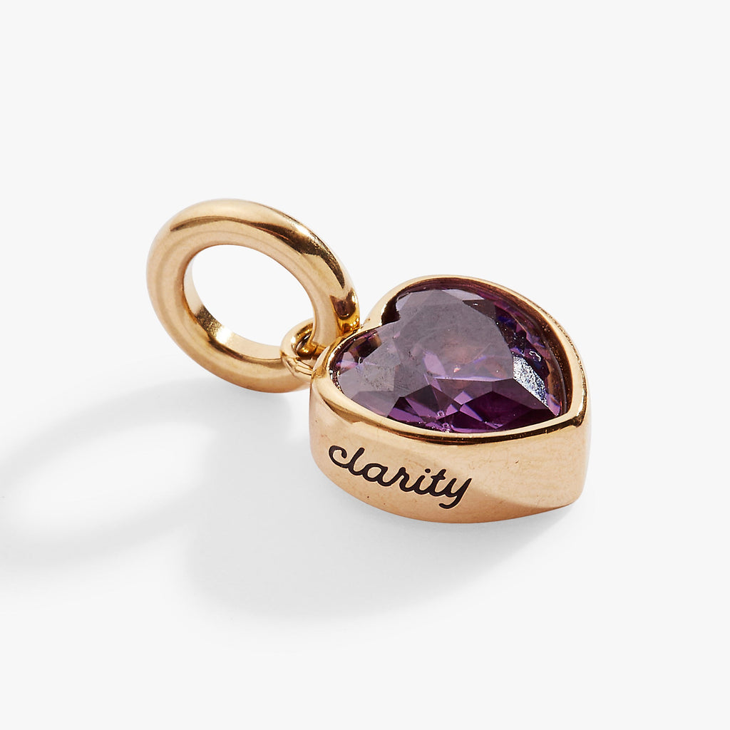 February 'Clarity' Heart Birthstone Charm - WONDERWALL