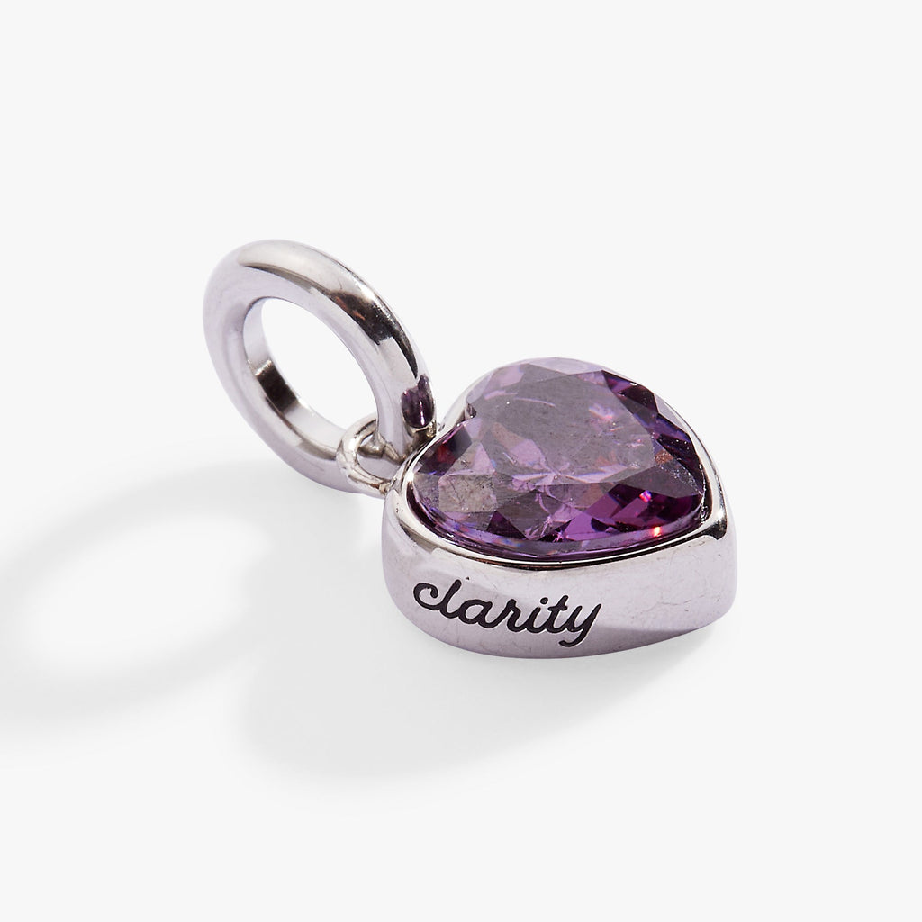 February 'Clarity' Heart Birthstone Charm - WONDERWALL