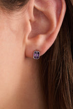 February Emerald-Cut Birthstone Stud Earrings - WONDERWALL