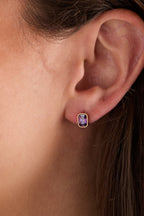 February Emerald-Cut Birthstone Stud Earrings - WONDERWALL