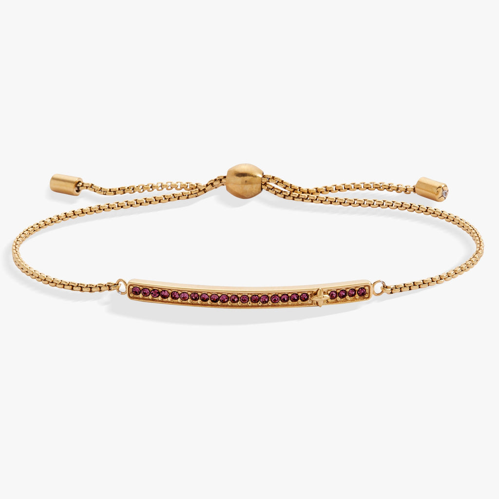 February Everyday Birthstone Pave Bolo Bracelet - WONDERWALL
