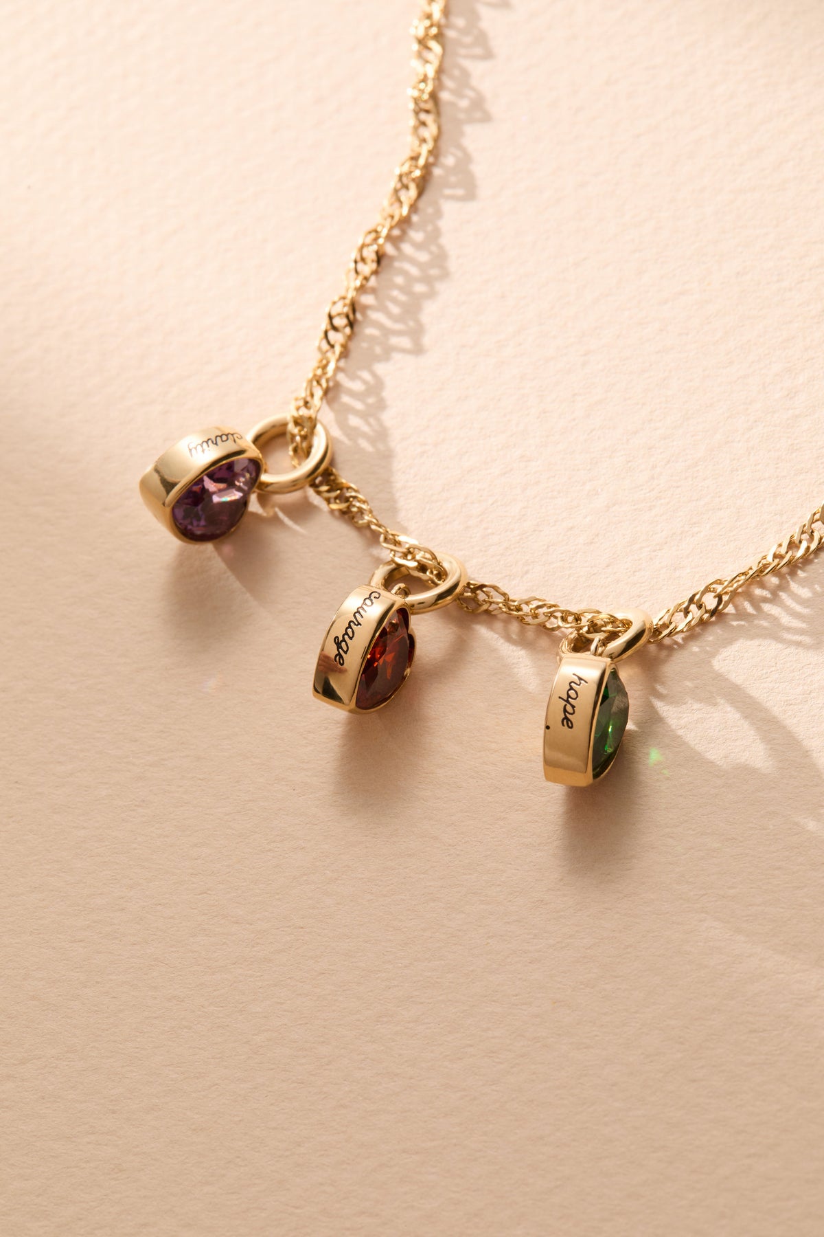 January 'Courage' Heart Birthstone Charm - WONDERWALL