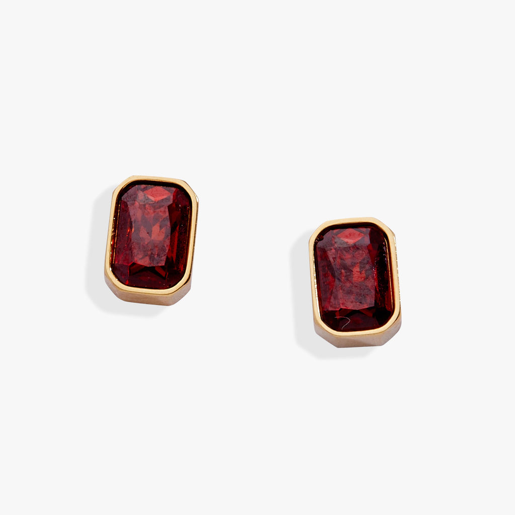 January Emerald-Cut Birthstone Stud - WONDERWALL