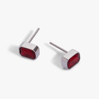 July Emerald-Cut Birthstone Stud Earrings - WONDERWALL