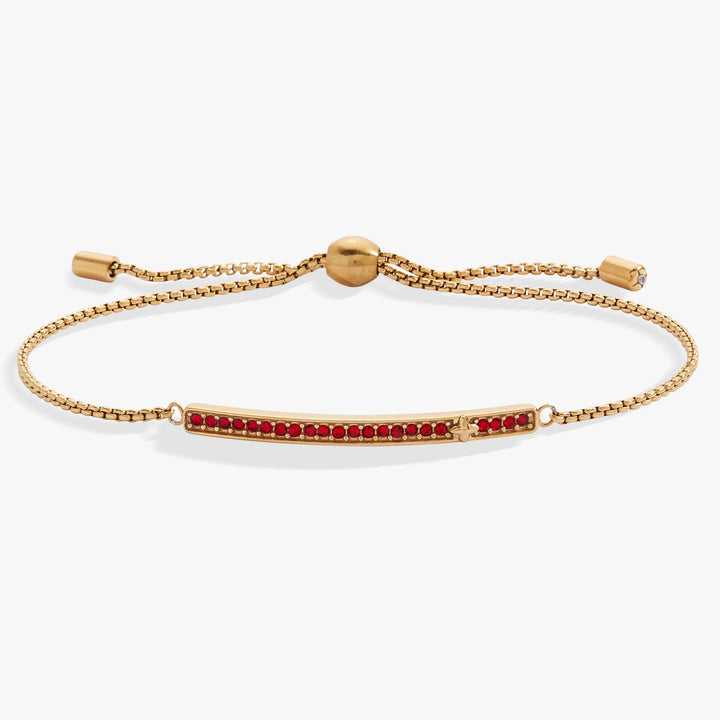 July Everyday Birthstone Pave Bolo Bracelet