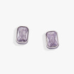 June Emerald-Cut Birthstone Stud Earrings - WONDERWALL