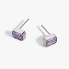 June Emerald-Cut Birthstone Stud Earrings - WONDERWALL