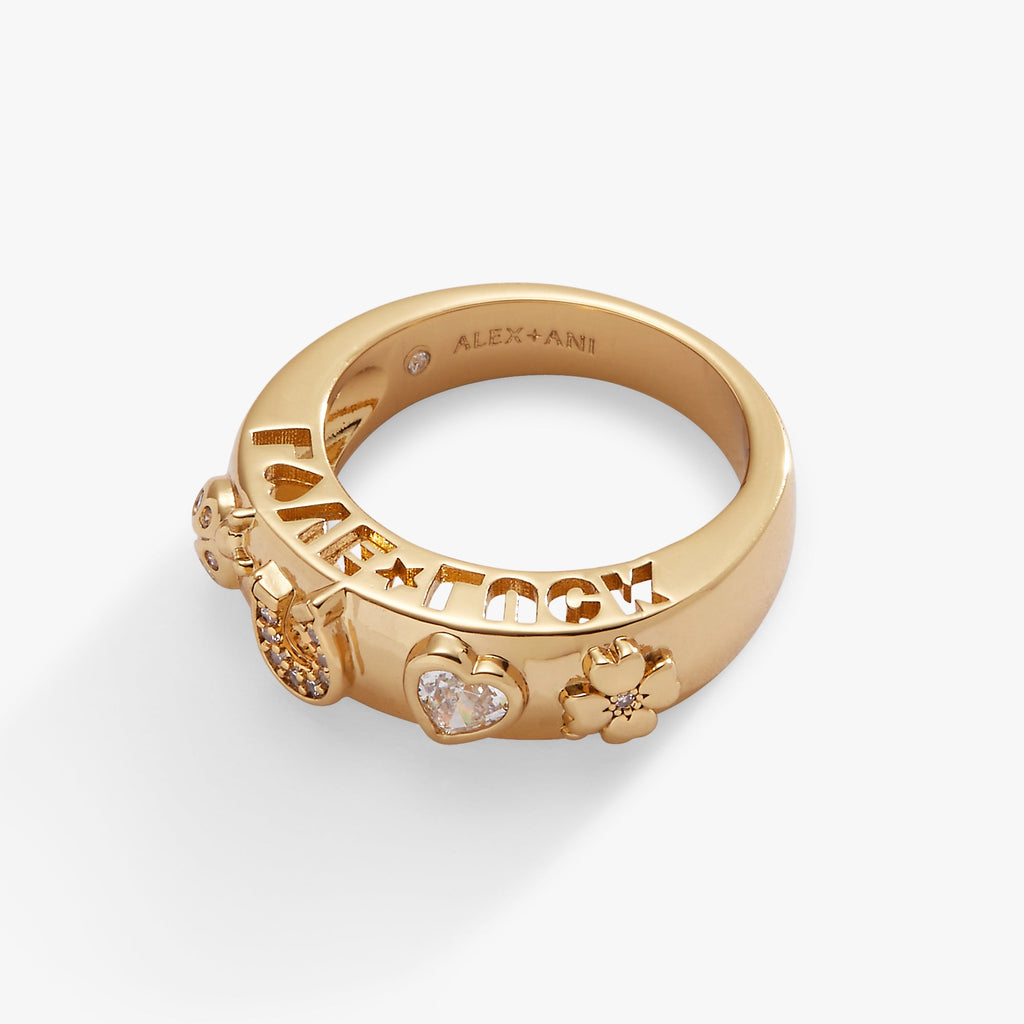 Love and Luck Open Domed Ring - WONDERWALL
