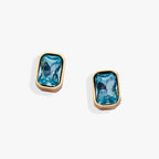 March Emerald-Cut Birthstone Stud - WONDERWALL