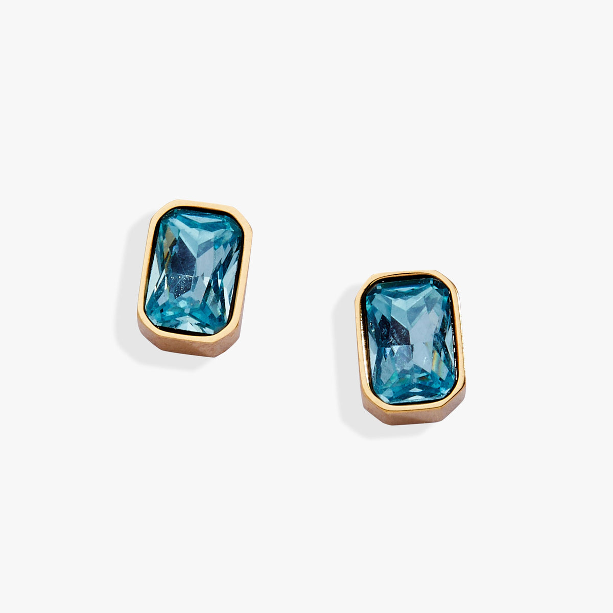 March Emerald-Cut Birthstone Stud - WONDERWALL