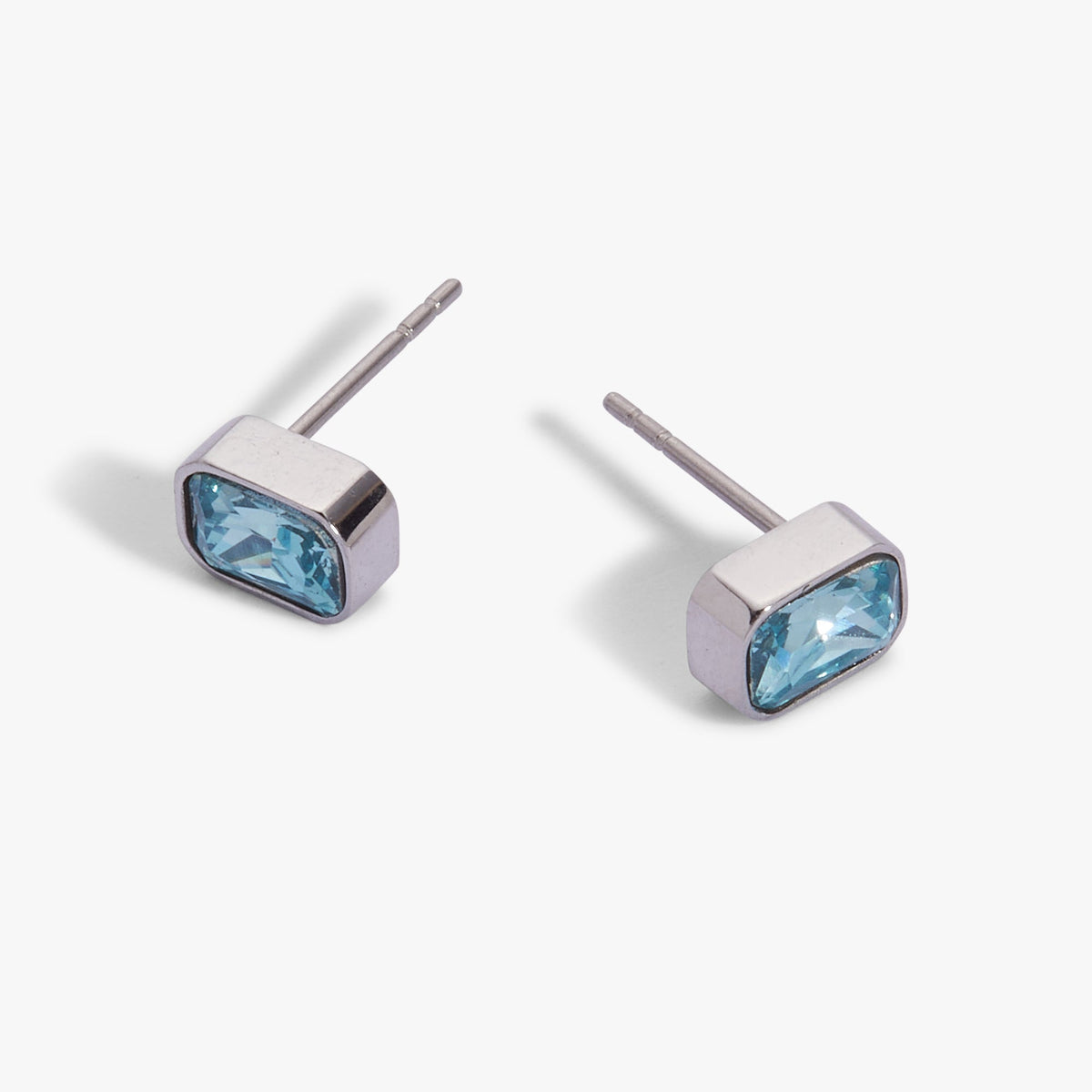 March Emerald-Cut Birthstone Stud - WONDERWALL