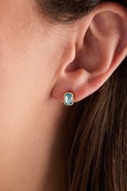 March Emerald-Cut Birthstone Stud - WONDERWALL