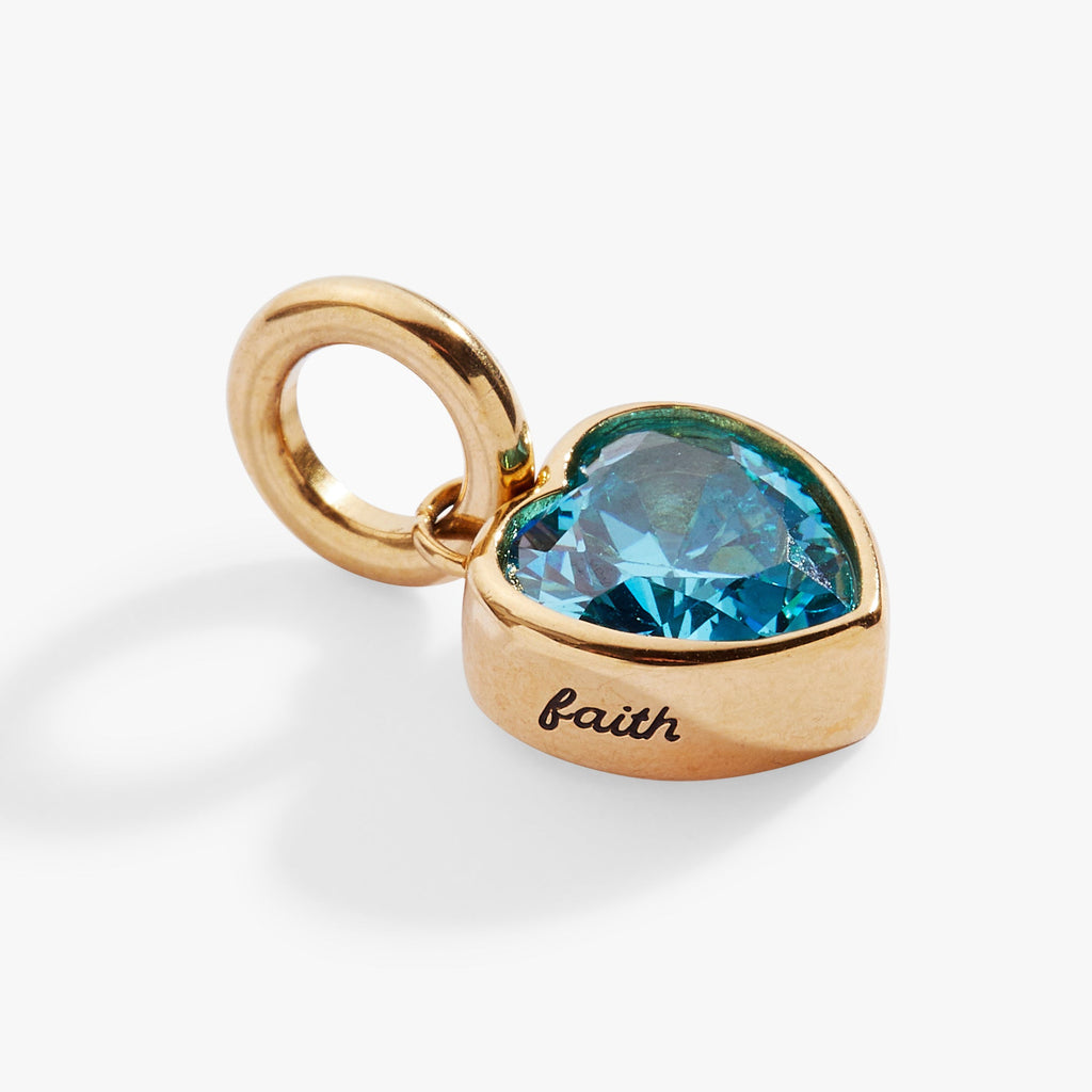March 'Faith' Heart Birthstone Charm - WONDERWALL