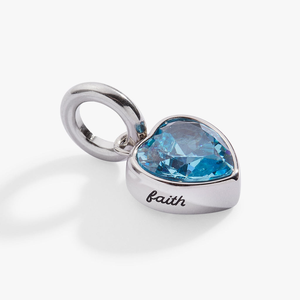 March 'Faith' Heart Birthstone Charm - WONDERWALL