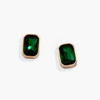 May Emerald-Cut Birthstone Stud Earrings - WONDERWALL
