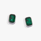 May Emerald-Cut Birthstone Stud Earrings - WONDERWALL