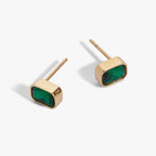 May Emerald-Cut Birthstone Stud Earrings - WONDERWALL