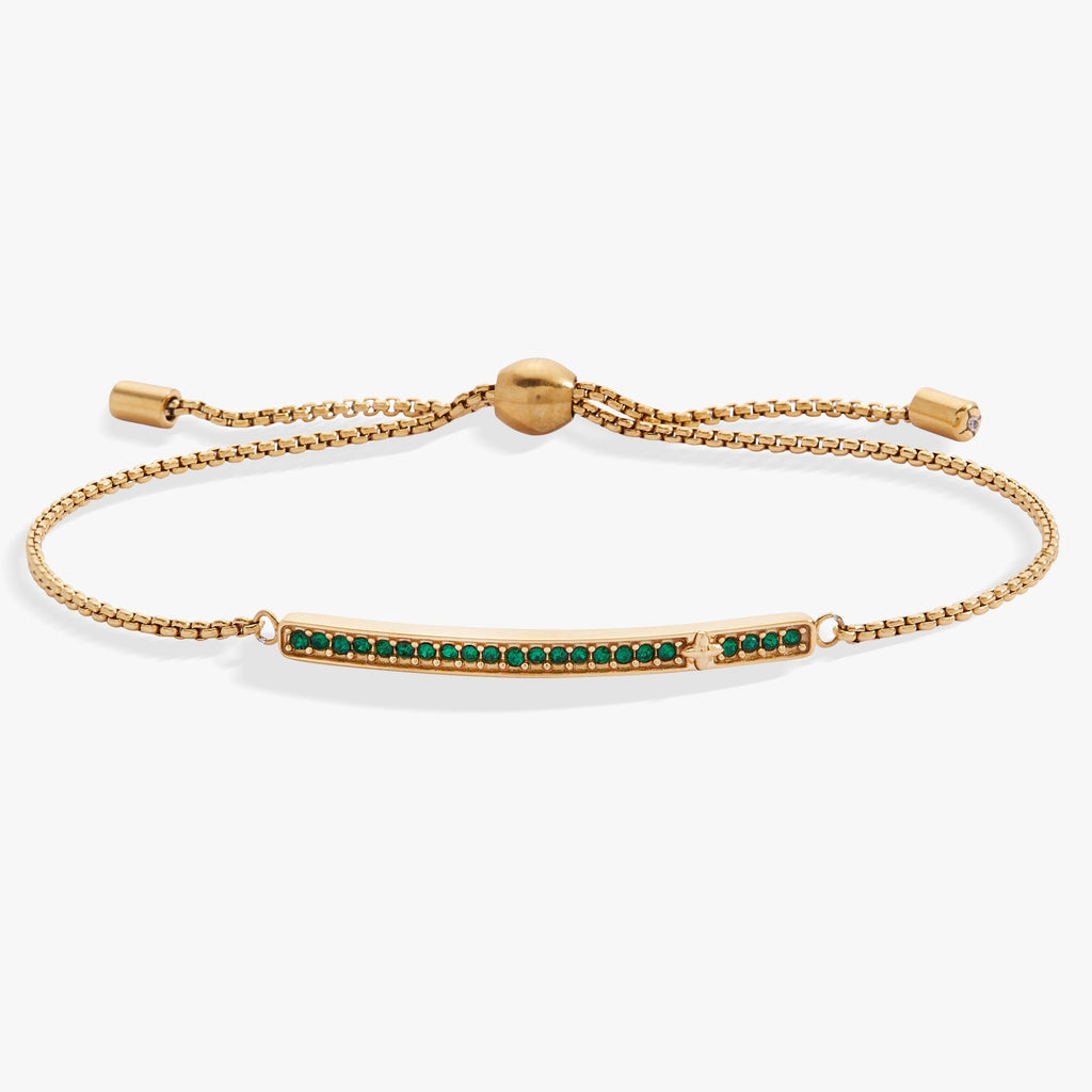 May Everyday Birthstone Pave Bolo Bracelet - WONDERWALL
