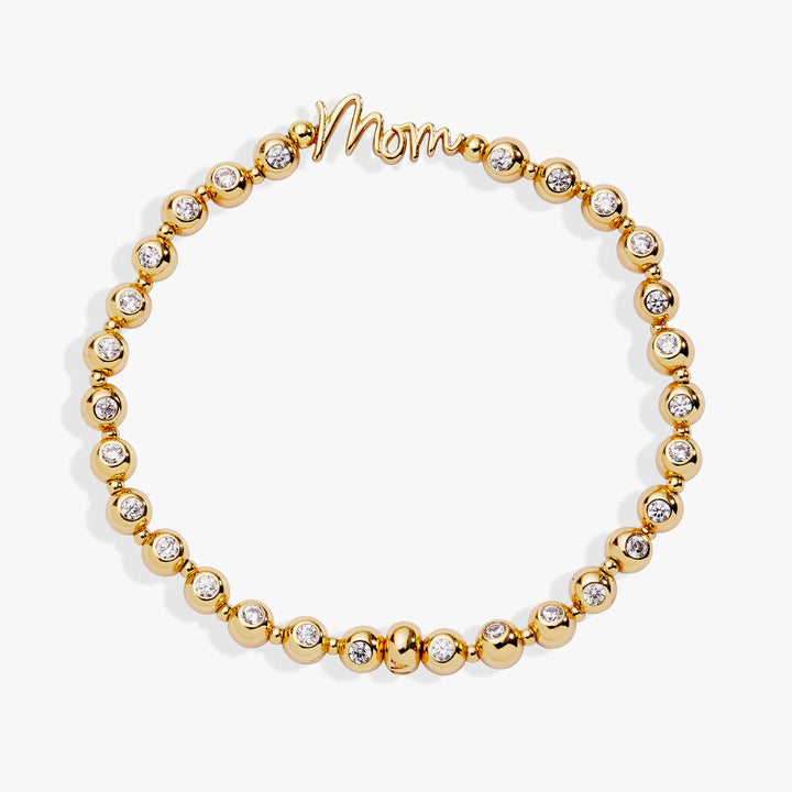 Mom Elongated Crystal Stretch Bracelet