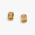 November Emerald-Cut Birthstone Stud Earrings - WONDERWALL