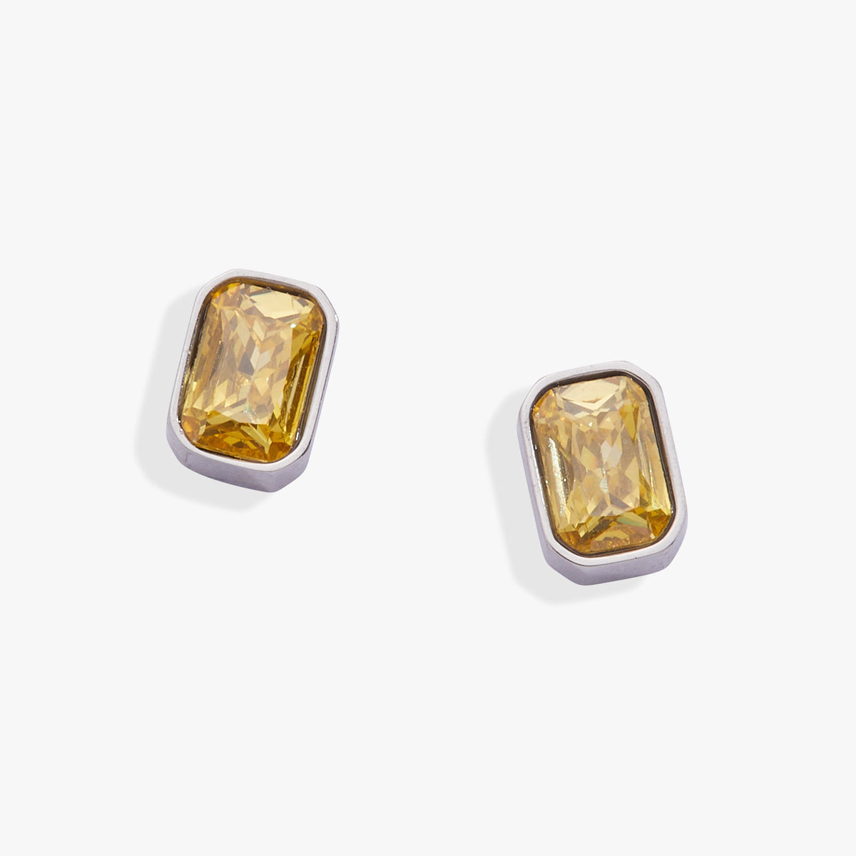 November Emerald-Cut Birthstone Stud Earrings - WONDERWALL