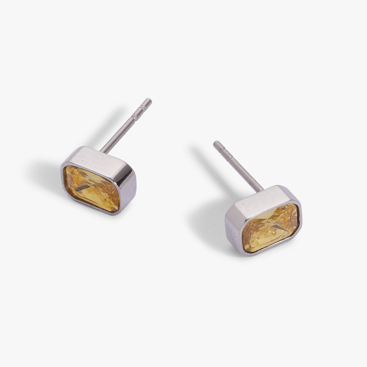 November Emerald-Cut Birthstone Stud Earrings - WONDERWALL