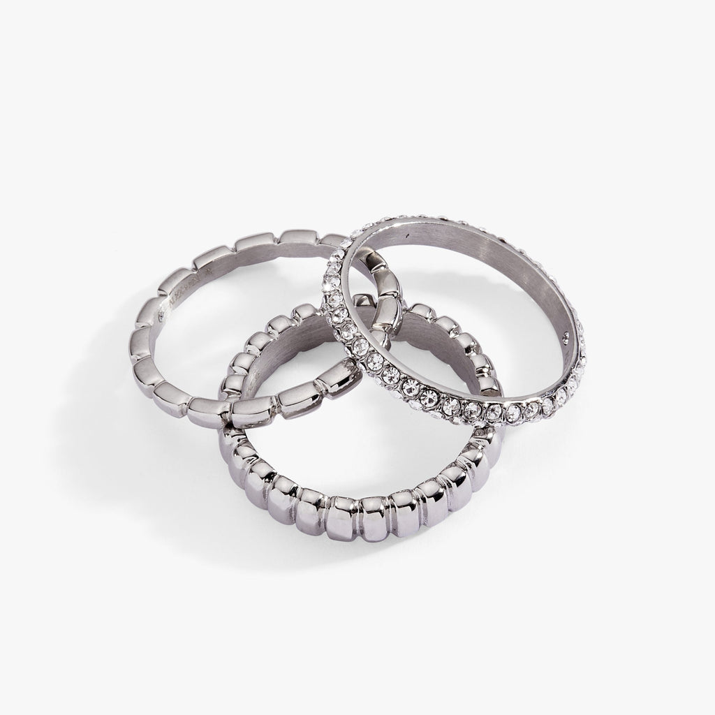 Ribbed Stacking Ring Set of 3 - WONDERWALL