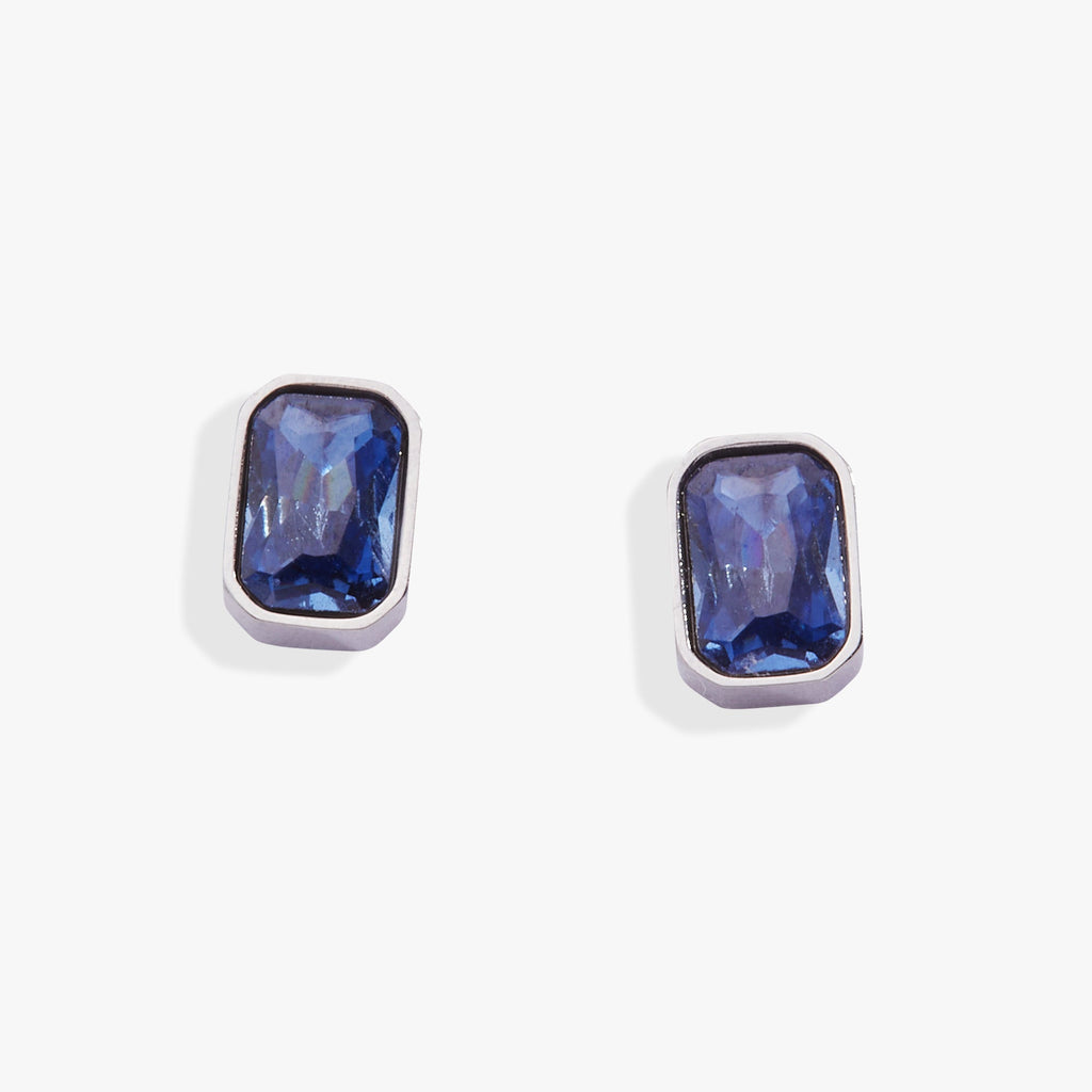 September Emerald-Cut Birthstone Stud Earrings - WONDERWALL