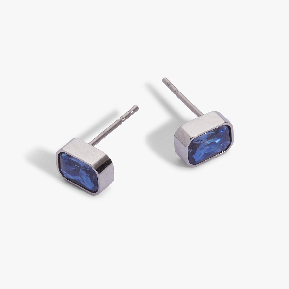 September Emerald-Cut Birthstone Stud Earrings - WONDERWALL