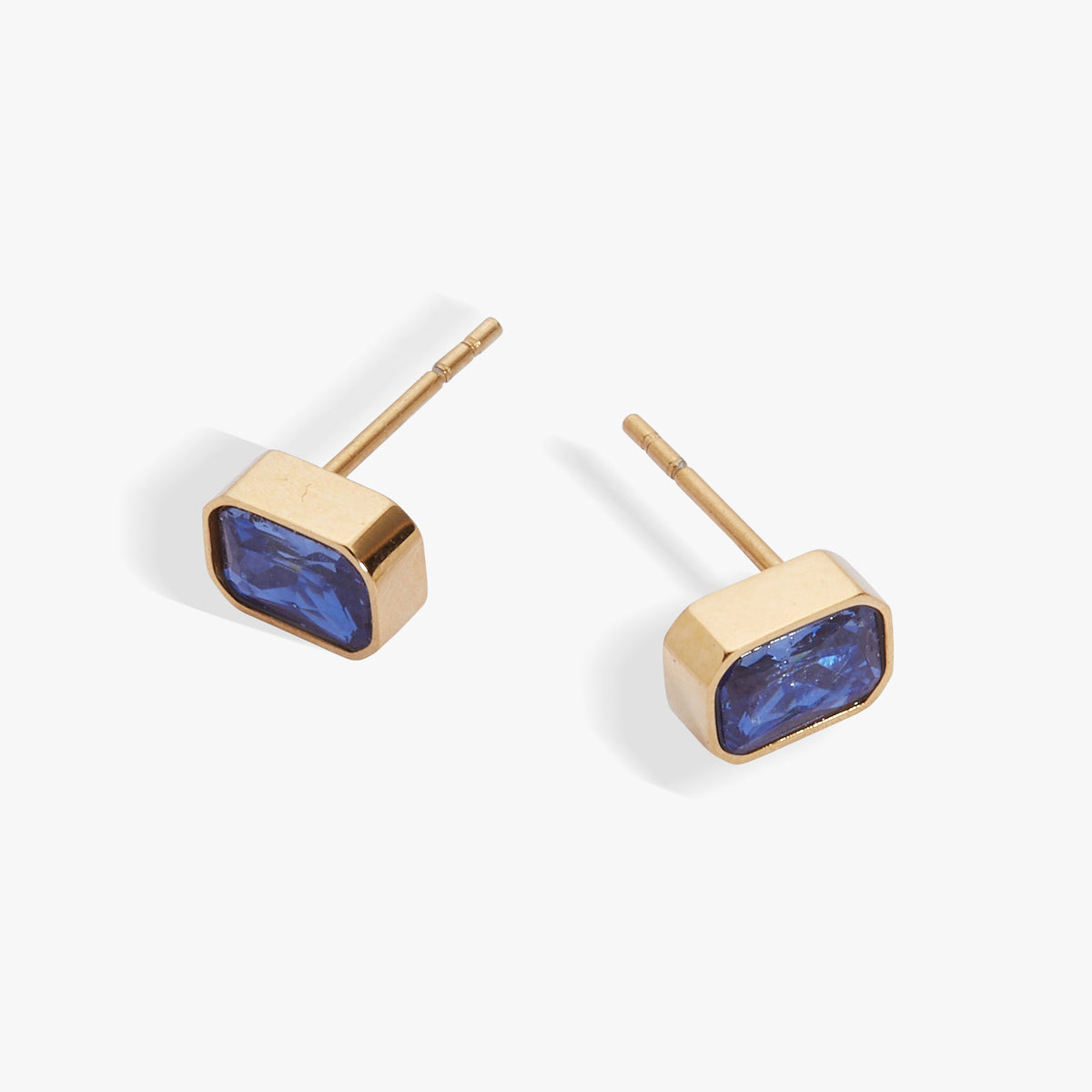 September Emerald-Cut Birthstone Stud Earrings - WONDERWALL