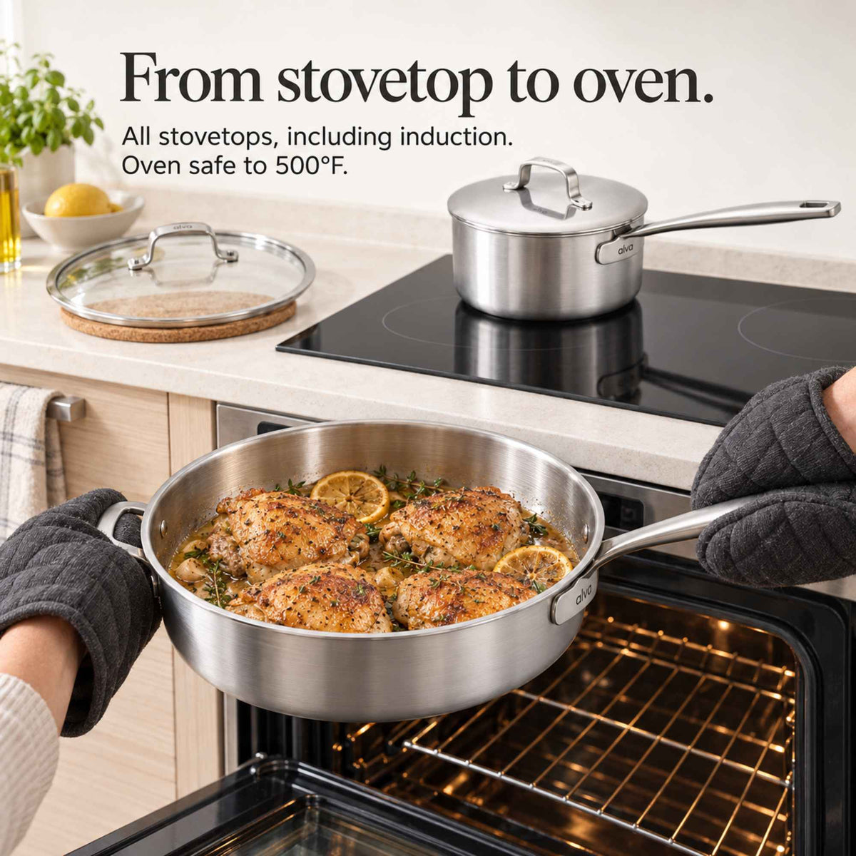 WONDERWALL ‘La Sélection Joyce’ 5-Ply Stainless Cookware Set, 7-Piece
