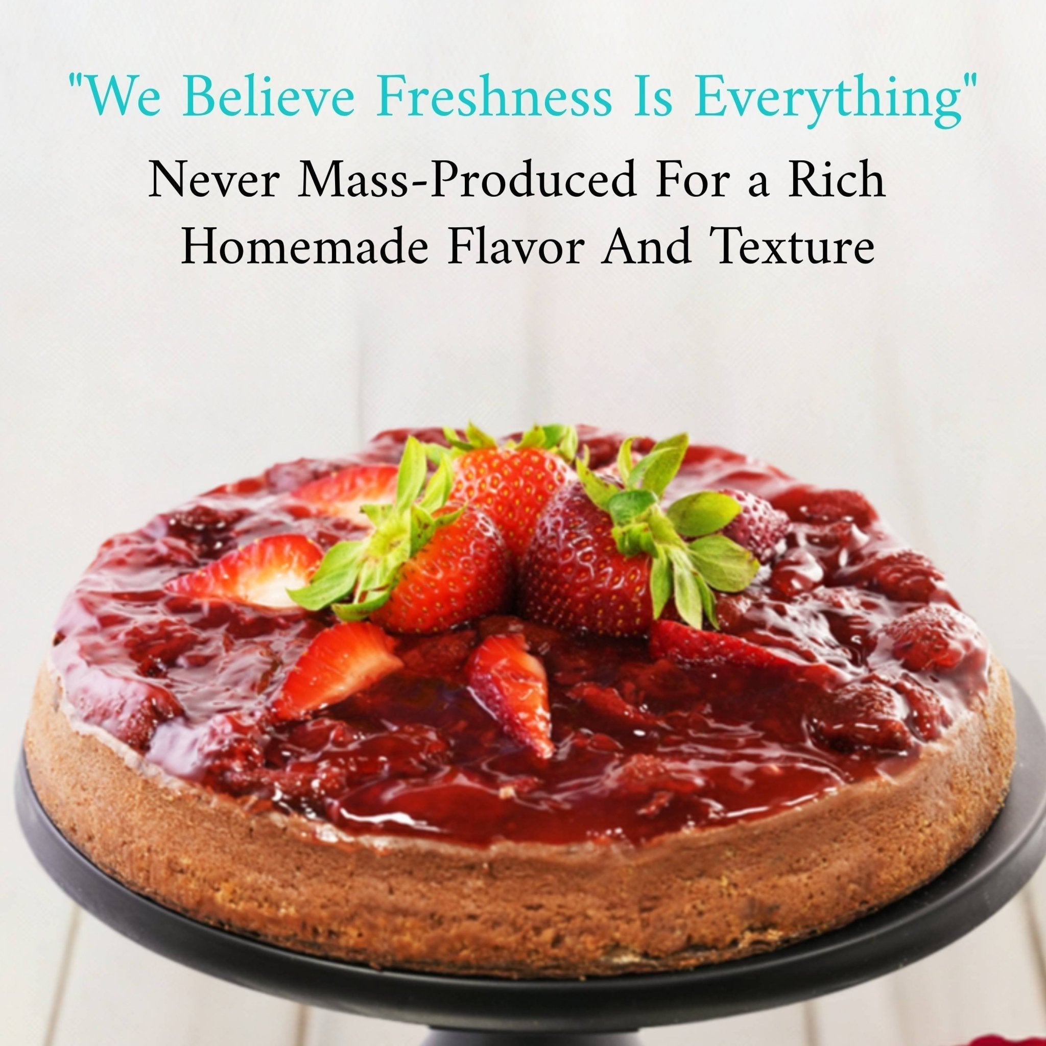 Andy Anand Chocolate Strawberry Cheesecake, 9 - Inch, 2.8 lb – Real Chocolate Truffles, California Cream Cheese, No Preservatives Gift Box