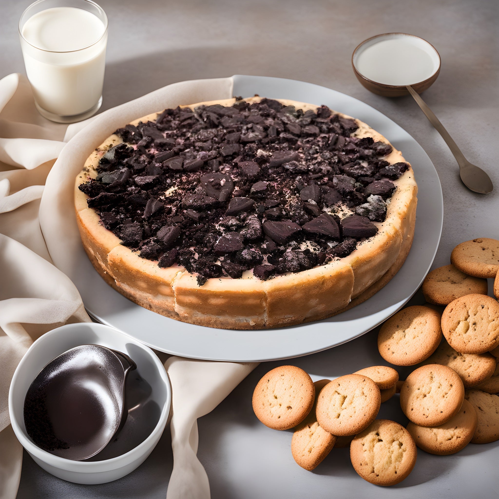 Andy Anand Sugar - Free Dark Chocolate Chip Cheesecake, 9 - Inch, 2 lb – Diabetic - Friendly, California Cream Cheese, No Preservatives Gift Box