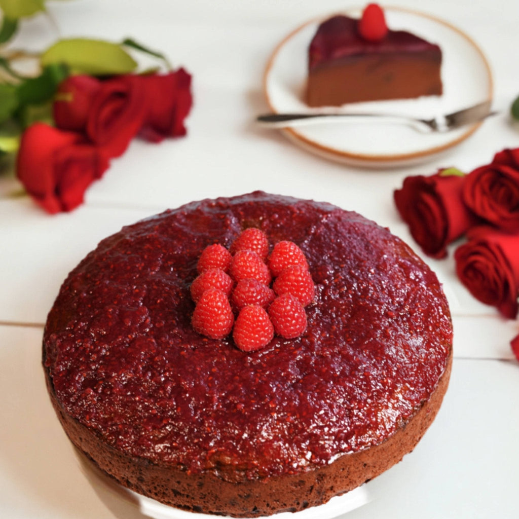 Andy Anand Gluten - Free Raspberry Chocolate Truffle Cake, 9 - Inch, 2.8 lb – Handcrafted, Real Chocolate & California Cream, Birthday Gift Box