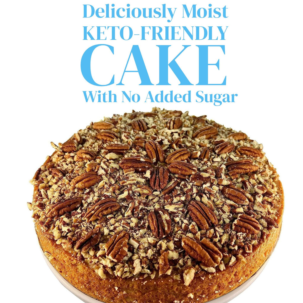 Andy Anand Sugar - Free Gluten - Free Caramel Pecan Cake, 9 - Inch, 2.8 lb – Keto & Diabetic - Friendly, Natural Sweetener, Birthday Gift Box