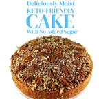 Andy Anand Sugar - Free Gluten - Free Caramel Pecan Cake, 9 - Inch, 2.8 lb – Keto & Diabetic - Friendly, Natural Sweetener, Birthday Gift Box