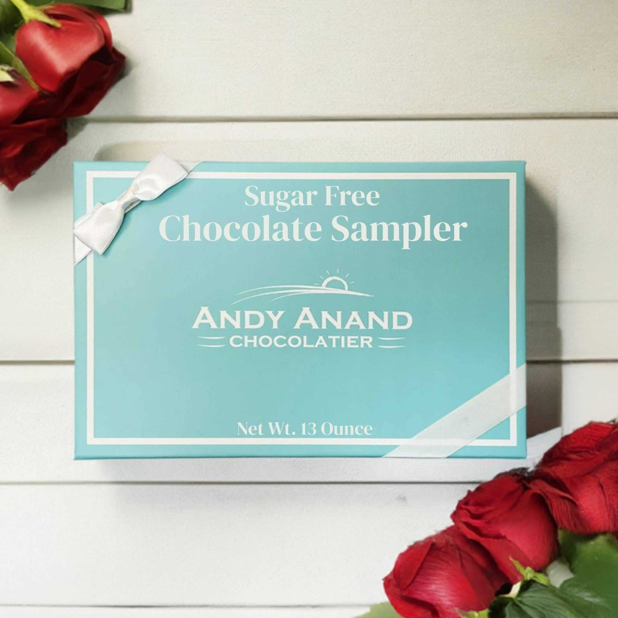 Andy Anand Sugar - Free Chocolate Sampler, 13 oz – Diabetic - Friendly, Assorted Gourmet Flavors, Guilt - Free Indulgence, Birthday & Holiday Gift