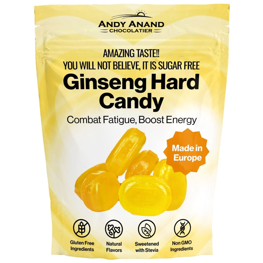 Andy Anand Sugar - Free Ginseng Hard Candy, 7 oz – Stevia Sweetened, Keto & Diabetic - Friendly, Energy & Focus Boosting, Gourmet Gift Box