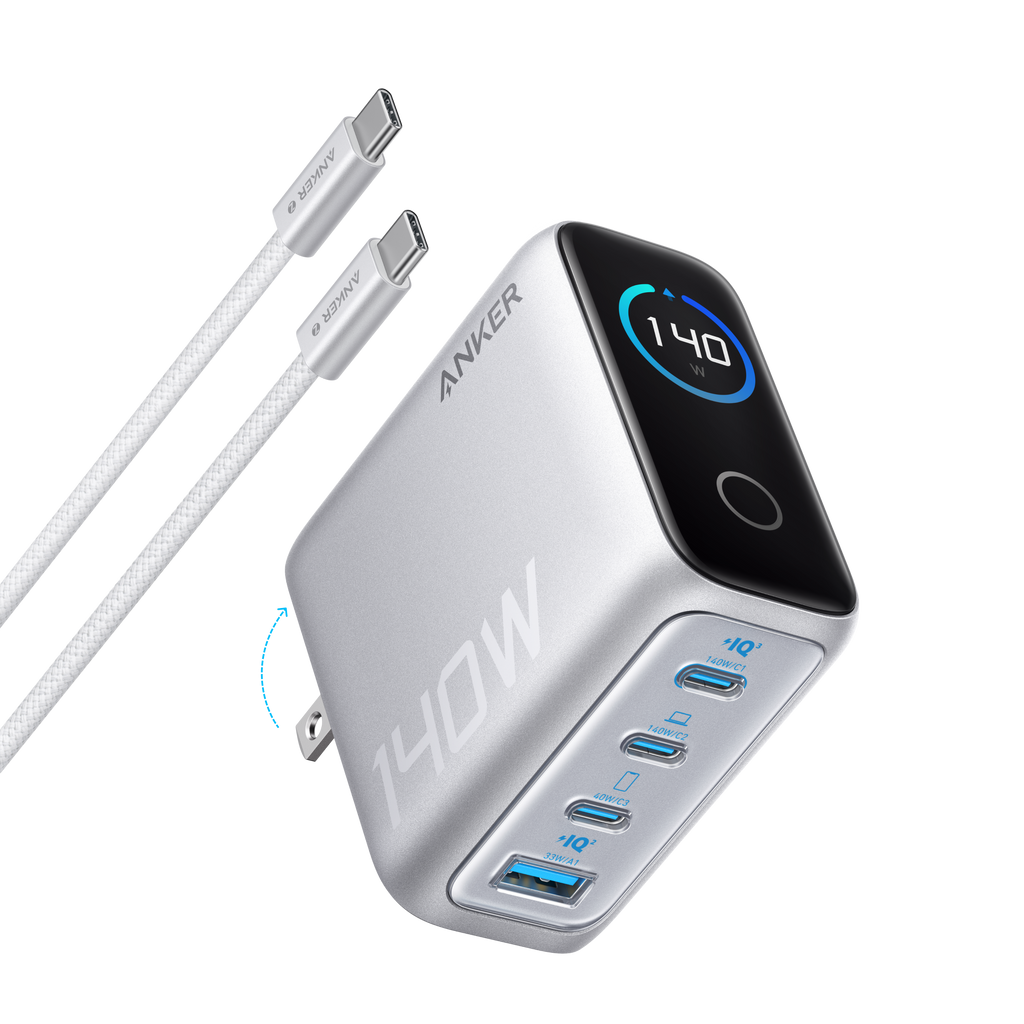 Anker Charger (140W, 4-Port, PD 3.1) with USB-C Cable - WONDERWALL