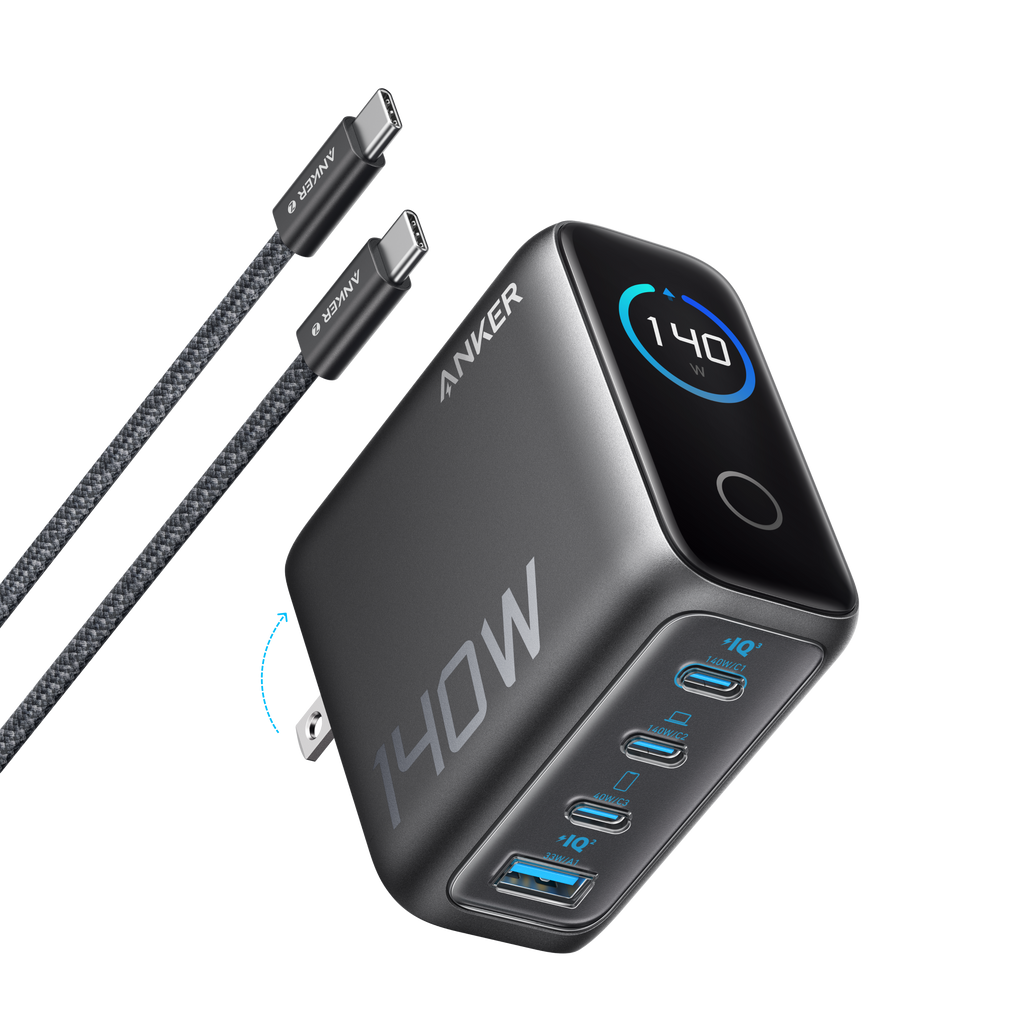 Anker Charger (140W, 4-Port, PD 3.1) with USB-C Cable - WONDERWALL