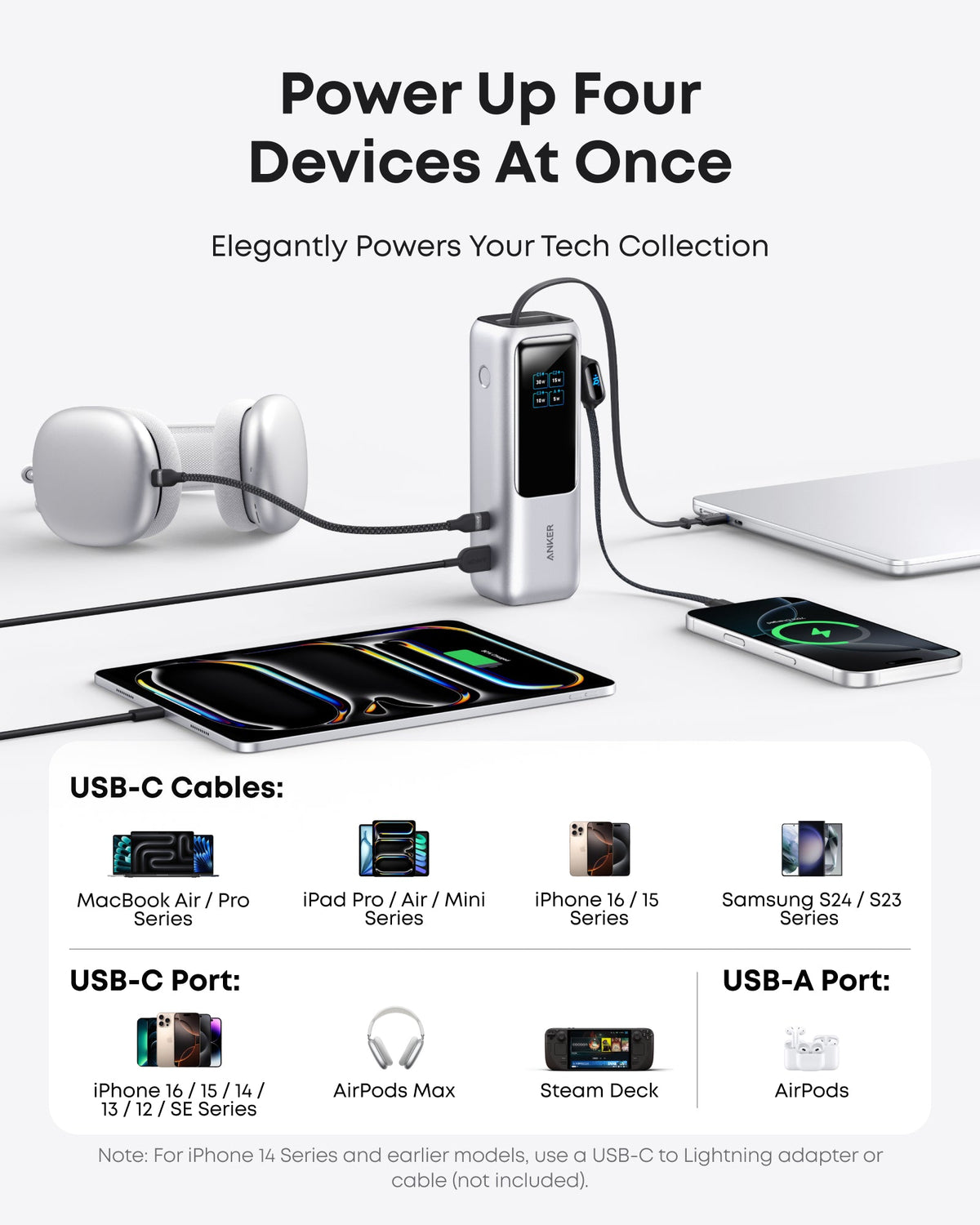 Anker Laptop Power Bank (25K, 165W, Built-In and Retractable Cables) - WONDERWALL
