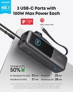 Anker Laptop Power Bank (25K, 165W, Built-In and Retractable Cables) - WONDERWALL