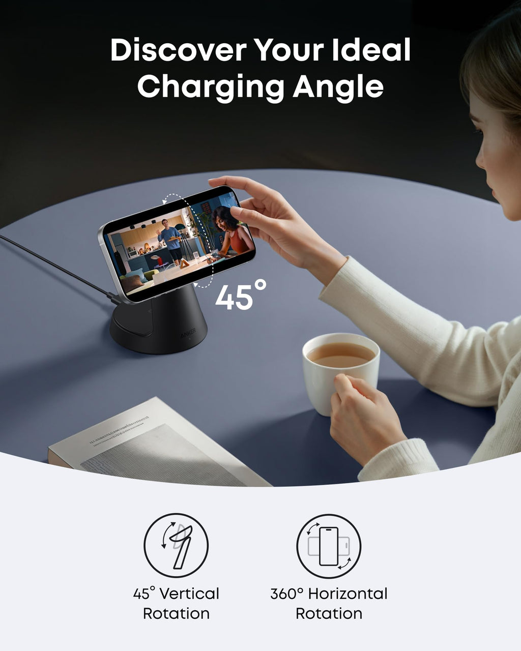 Anker MagGo Wireless Charging Station (3-in-1, Dock Stand) - WONDERWALL