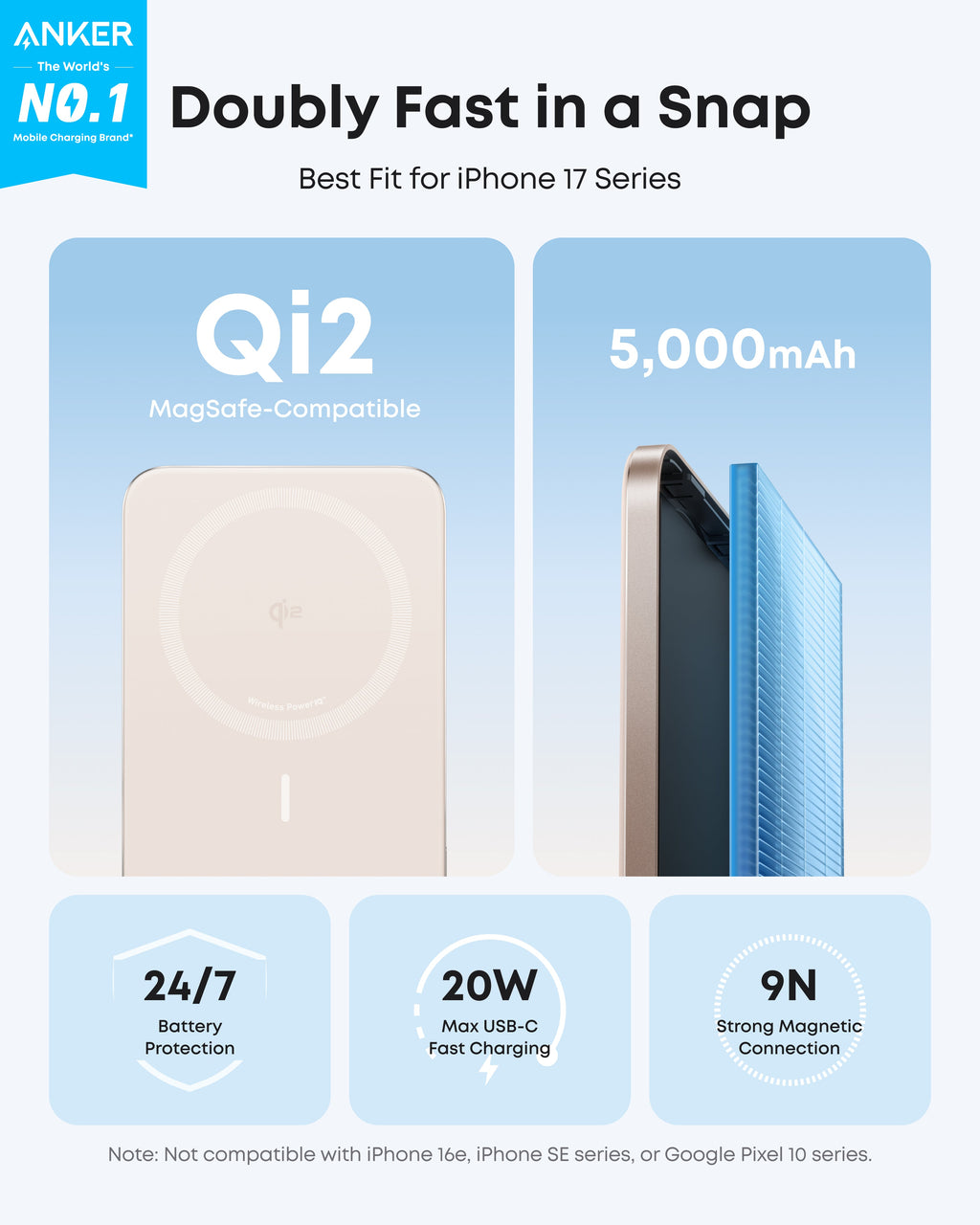 Anker Nano Power Bank (5K, MagGo, Slim) - WONDERWALL
