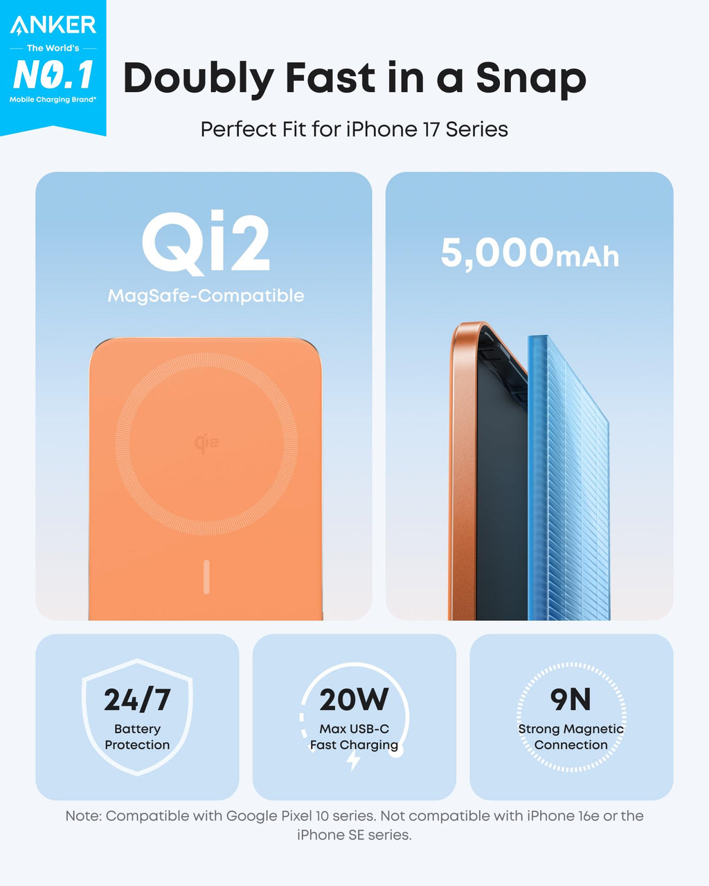Anker Nano Power Bank (5K, MagGo, Slim) - WONDERWALL