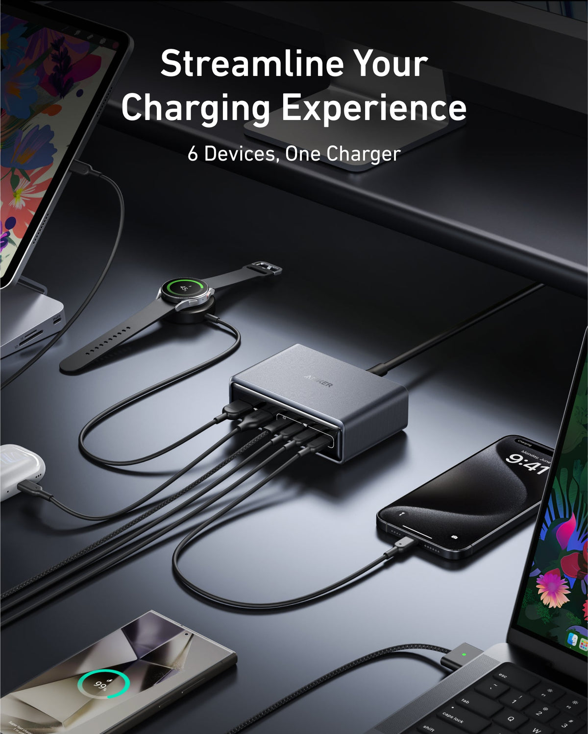 Anker Prime Charger (200W, 6 Ports, GaN) - WONDERWALL
